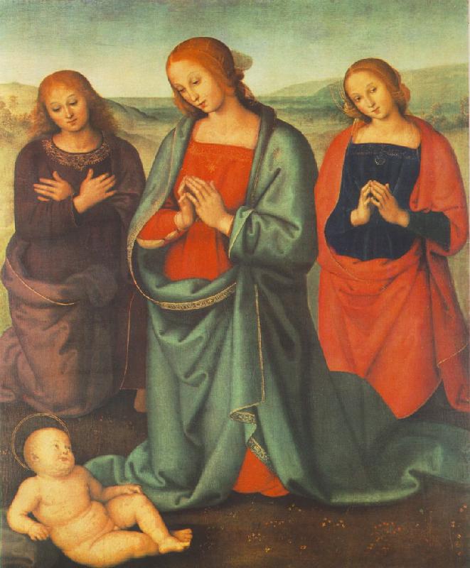 PERUGINO, Pietro Madonna with Saints Adoring the Child a oil painting image